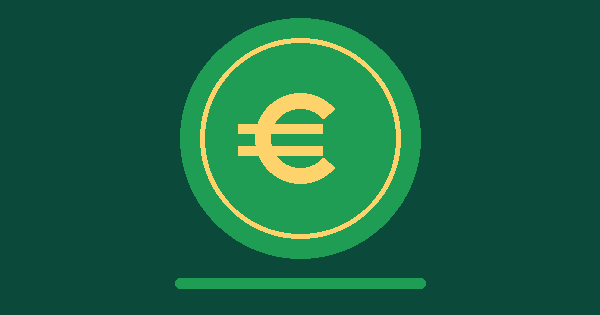 Moneda verde con símbolo del euro que ilustra la guía para calcular las vacaciones pendientes