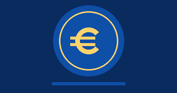 Moneda azul con símbolo del euro que ilustra la guía de cotización a la Seguridad Social