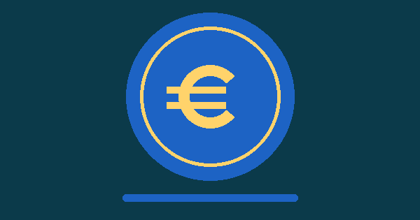 Moneda azul con símbolo del euro que ilustra la guía sobre cómo se pagan las horas extra